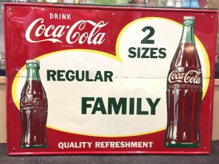 Rare Vintage 1956 Coke Coca - Cola Metal Sign 20x27