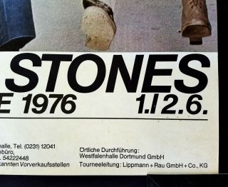 THE ROLLING STONES 1976 CONCERT POSTER DORTMUND GERMANY RARE VENUE 3