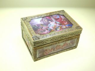 18/19th C.  French Hand Painted Enameled Silver Box Hallmarked - The Best - B/o