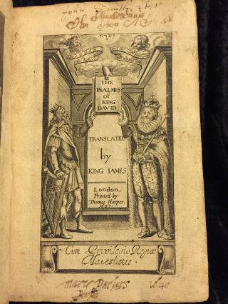 1637 King James Bible ROYAL Psalms of David PERSONAL TRANSLATION Rare 1611 8