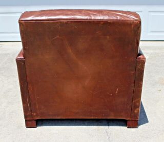 Rare Sublime Ralph Lauren “Club” Armchair & Ottoman in Vintage Brown Leather 3