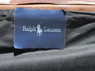 Rare Sublime Ralph Lauren “Club” Armchair & Ottoman in Vintage Brown Leather 9