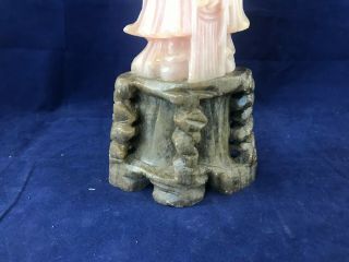 Chinese Soapstone Statues set of 2 Vintage Chinese Ancients with Soapstone Base 6