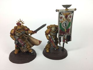 Warhammer 40k Primaris Captain & Ancient Space Marine Imperial Fists Painted
