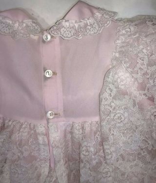 Vintage Pink and White Lace Ruffle Tiered Dress Toddler Girl’s Size 4 Pageant 8