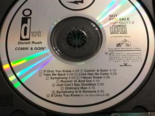 DONELL RUSH - “COMIN’ & GOIN’” PROMO ADVANCE RARE 1993 JACK SWING 11 TRK CD 7
