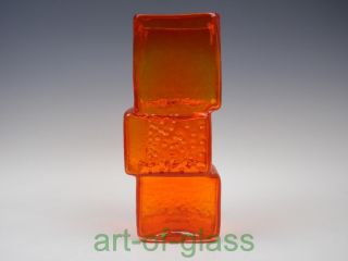 13 " Tall Large Whitefriars Tangerine Drunken Bricklayer Glass Vase Vintage Retro