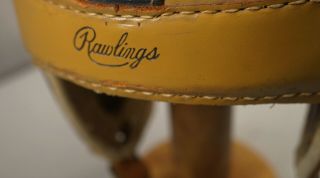 OUTSTANDING LATE 1930 ' S - 40 ' S RAWLINGS LEATHER FOOTBALL HELMET 3