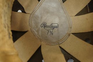 OUTSTANDING LATE 1930 ' S - 40 ' S RAWLINGS LEATHER FOOTBALL HELMET 9