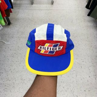Vintage 90s Tommy Hilfiger Cycling Hat 5 Panel