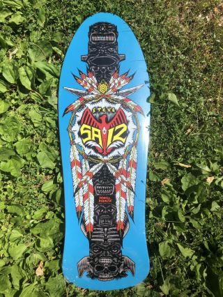 Vintage NOS 1989 Powell Peralta Steve Saiz Totem Skateboard Deck Blue 2