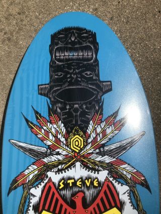 Vintage NOS 1989 Powell Peralta Steve Saiz Totem Skateboard Deck Blue 5