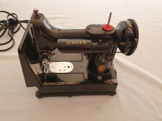 Antique singer electric sewing machine.  Model 222K Featherweight portable 10