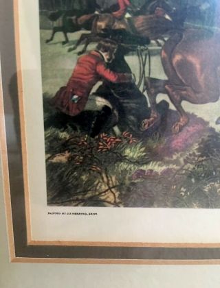 Vintage Print HERRING ' S FOX HUNTING SCENES.  JF Herring Framed Set Of Four 2