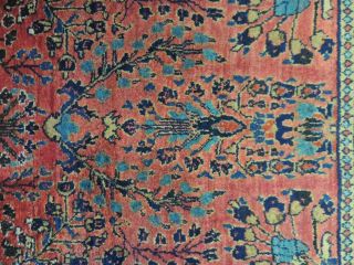 Persian 2x4 Small Antique Sarough Oriental Area Rug Carpet Red/blue Sarouk