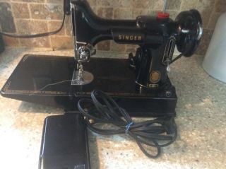 Exellent 1955 Singer Featherweight 221 - 1 Vintage Sewing Machine W/ Case Al924325