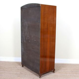 Vintage Art Deco Compactum Wardrobe Arched Marquetry Gents Armoire Fitted 10