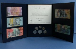 Australia: 1997 $5 To $100 " Rare Deluxe Note & Coin Colln " Npa Folio.  Last Avail