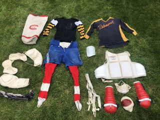 Vintage Lacrosse Equipment Protectors Pads Bags Jersey Socks