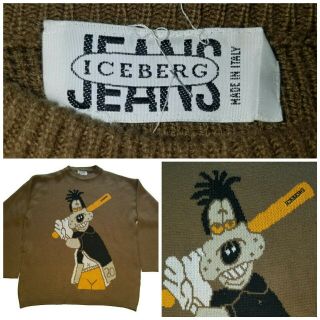 Iceberg Vintage Goofy Sweater Hip Hop Rare