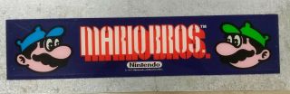 Vintage " Mario Bros.  " Widebody Marquee By Nintendo