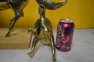 Vintage Brass Horse Racing w/Jockey Statue Art Sculpture Memorabilia Equestrian 10