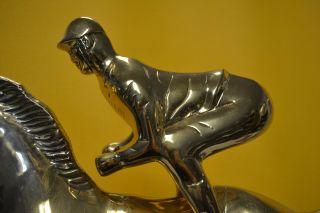 Vintage Brass Horse Racing w/Jockey Statue Art Sculpture Memorabilia Equestrian 5