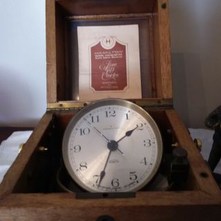 Hamilton Marine Chronometer Quartz Swiss Movement,  Clock.  Box.  Running.