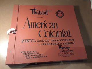 Large Mid Century Vintage Thibaut Wallpaper Fabric Sample Book Modern Colonial