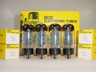 4 Vintage Nos Sylvania El34 6ca7 Big Fat Bottle Oo Matched Amplifier Tube Quad 2