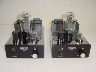 2 Vintage Asusa K1011 300B JAN 6SN7GT Matched Chrome Mono Tube Amplifier Pair 2