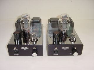 2 Vintage Asusa K1011 300B JAN 6SN7GT Matched Chrome Mono Tube Amplifier Pair 8