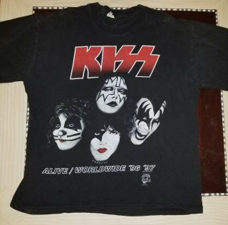Kiss Alive Worldwide Tour 96 - 97 Vintage Concert T - Shirt 1996 Mens Size X Large