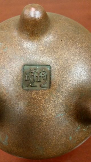 A Chinese Octagonal Bronze Censer with ornate wood stand 3