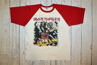 Iron Maiden Number Of The Beast Vintage 2 Sided 3/4 Sleeve Baseball T - Shirt