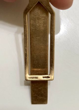 Vintage Tiffany & Co.  14k Gold Money Clip/tie Bar W/ Mono 11.  3 Grams
