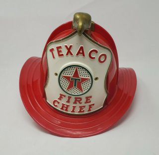 Vintage Texaco Fire Chief Hat Gas Service Station Helmet W/ Speaker - Very