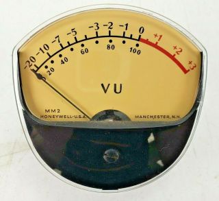 Vintage Honeywell Mm2 Vu Meter Level Indicator Panel Mount Atlec Rca Pro Audio