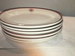 6 vintage Shenango China Harvard Club of York City Oval Platters Plates 9.  5” 2