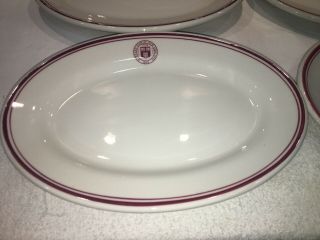 6 vintage Shenango China Harvard Club of York City Oval Platters Plates 9.  5” 3