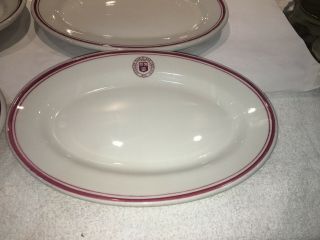 6 vintage Shenango China Harvard Club of York City Oval Platters Plates 9.  5” 8