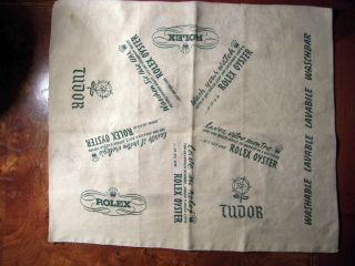 VINTAGE ROLEX OYSTER TUDOR 50 - 60S ' CLEANING CLOTH BIG SIZE VERY RARE 2