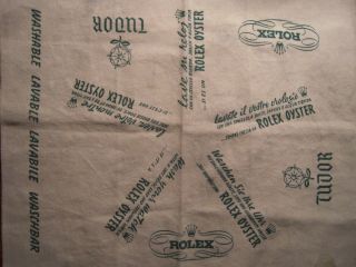 VINTAGE ROLEX OYSTER TUDOR 50 - 60S ' CLEANING CLOTH BIG SIZE VERY RARE 4
