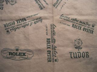 VINTAGE ROLEX OYSTER TUDOR 50 - 60S ' CLEANING CLOTH BIG SIZE VERY RARE 6