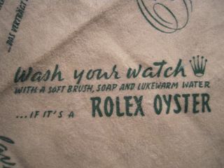 VINTAGE ROLEX OYSTER TUDOR 50 - 60S ' CLEANING CLOTH BIG SIZE VERY RARE 7