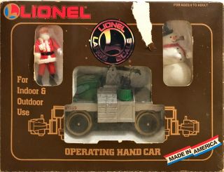 Vintage Lionel Large Scale Santa And Snowman Operating Hand Car (78 - 7203 - 200)