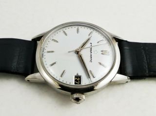 VINTAGE ETERNA - MATIC AUTOMATIC DATE SWISS MADE MEN STAINLESS STEEL WRIST WATCH 6