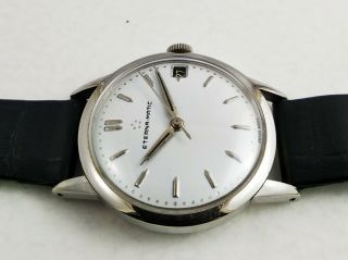 VINTAGE ETERNA - MATIC AUTOMATIC DATE SWISS MADE MEN STAINLESS STEEL WRIST WATCH 7