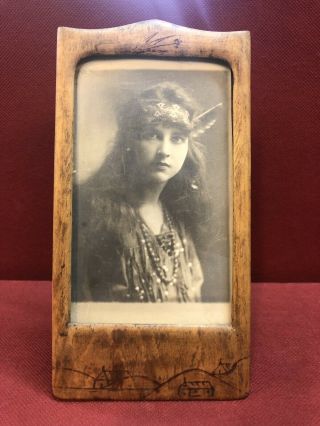 Rare Vintage 1900 Photograph Of Native American Indian Princess Framed