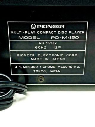 Vintage Pioneer PD - M450 6 Disc CD Changer 3